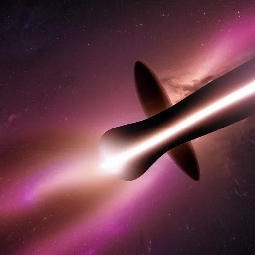 Prompt: spaceship at the edge of a black hole