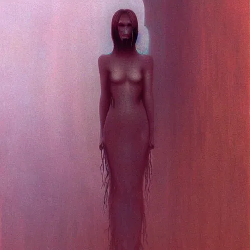 Image similar to cortana, illustrated by zdzisaw beksinski