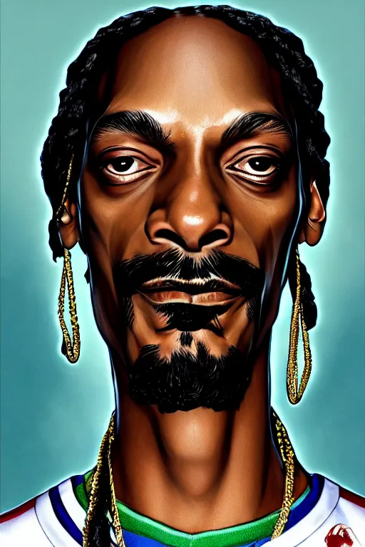 Image similar to snoop dogg, manga cover art, detailed color portrait, artstation trending, 8 k, greg rutkowski