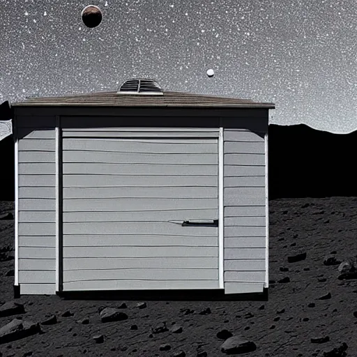 Image similar to a shed on the moon