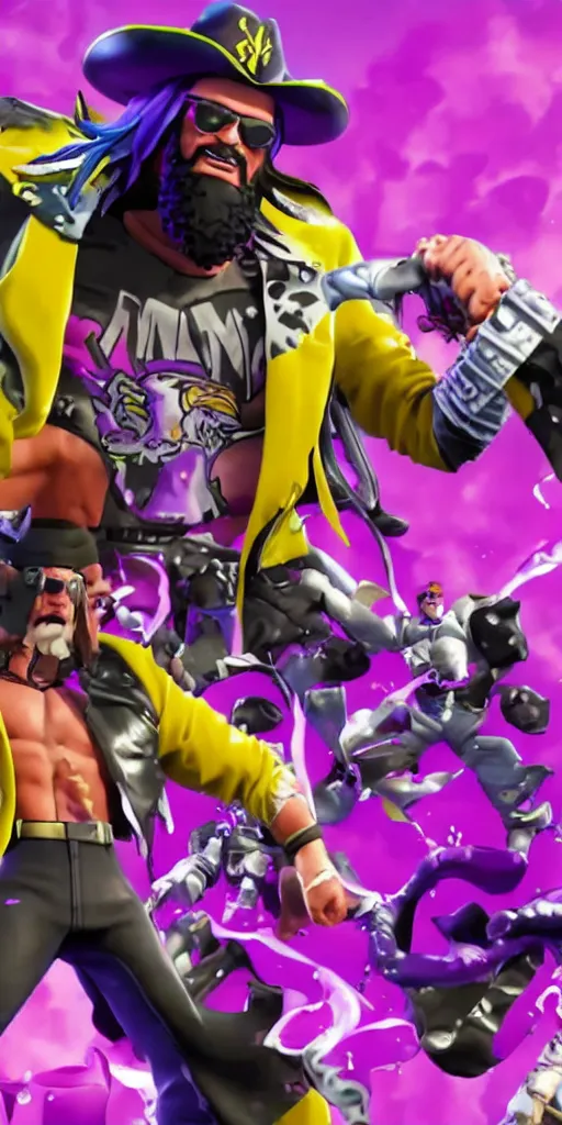 Prompt: macho man randy savage in fortnite