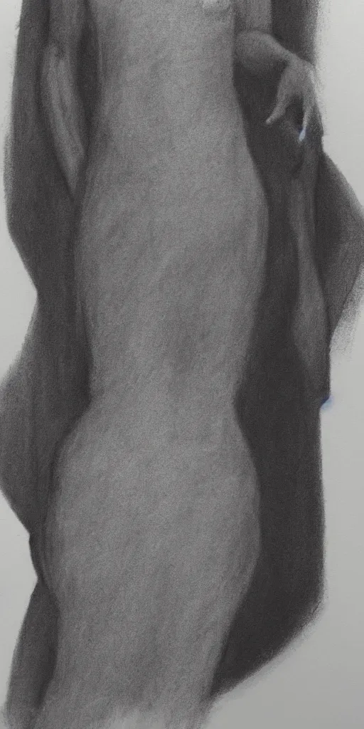 Prompt: a faceless!!!!! woman posing for the camera, charcoal painting!!!!! illustrated by kathe kollwitz, trending on artstation, 4 k, 8 k, artstation hd, artstation hq, artistic interpretation, 1 9 5 0 s style