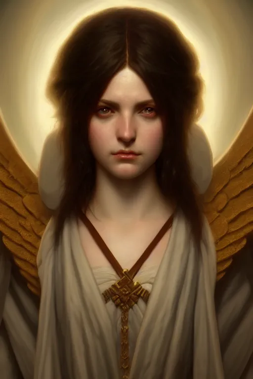 Image similar to a portrait of the angel Azazel, illustration, soft lighting, soft details, painting oil on canvas by Edmund Blair Leighton and Charlie Bowater octane render trending on artstation d&d characters, 4k, 8k, HD