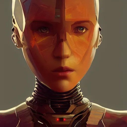 Image similar to headshot of humanoid robot from ex machina, artstation, artgerm, greg rutkowski, alphonse mucha, cgsociety