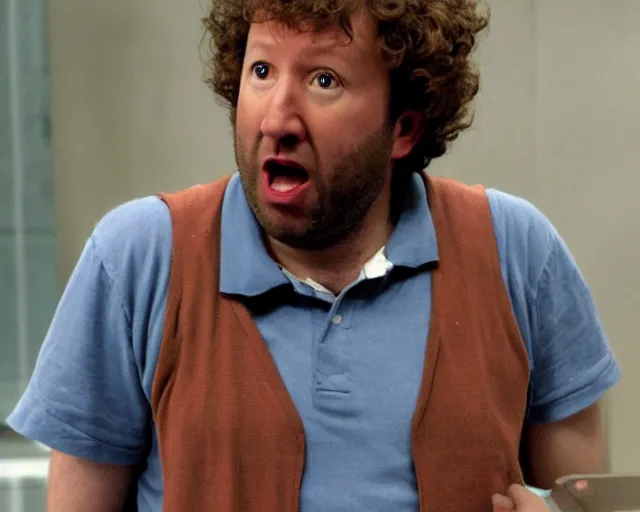 Image similar to chris o'dowd as roy in the it crowd ( 2 0 0 6 ), channel 4, episode still, 4 8 0 p