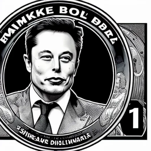 Image similar to Elon musk on the Mars Dollar bill