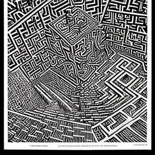 Image similar to labyrinth, mc escher print