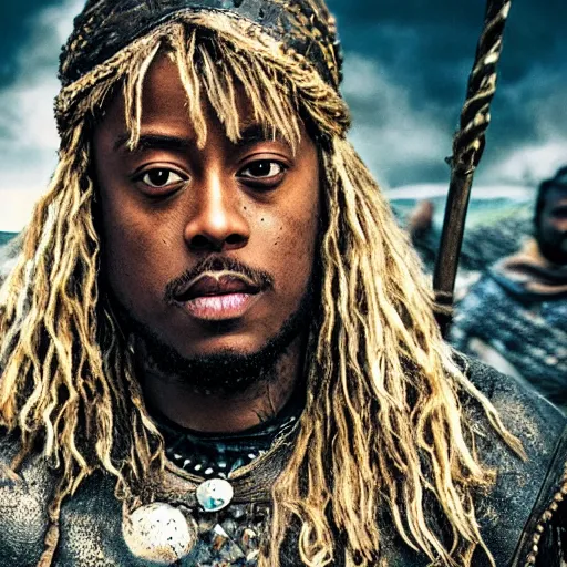 Image similar to juice wrld in Vikings very detailed 4k quality super realistic