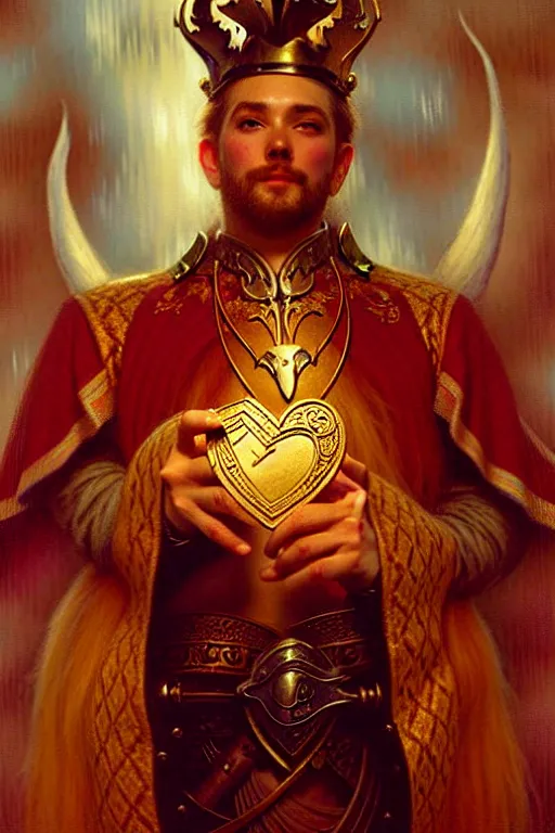 Image similar to the king of hearts by gaston bussiere, bayard wu, greg rutkowski, giger, maxim verehin