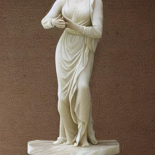 Image similar to carved marble statue of young jane fonda