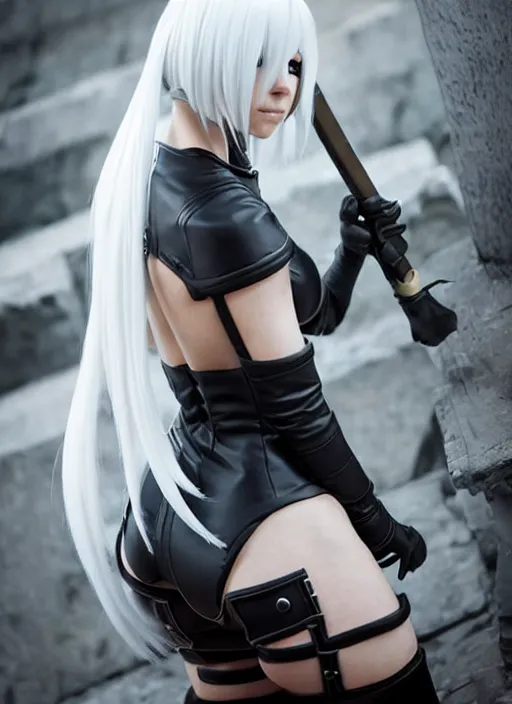 Image similar to a 2 from nier : automata in kiev, ukraine