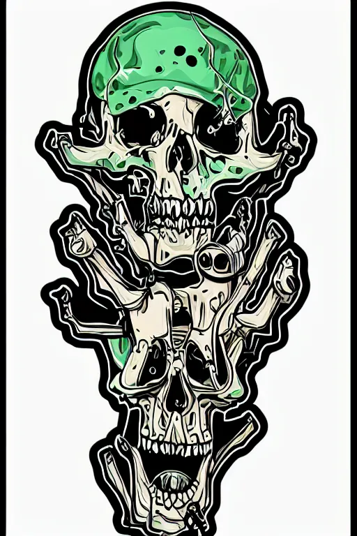 Image similar to Drug addict skeleton, sticker, andromorphic, colorful, illustration, highly detailed, simple, smooth and clean vector curves, no jagged lines, vector art, smooth