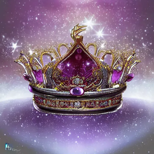Image similar to a beautiful photorealistic queen's crown design made of platinum glowing in sparkles with heavenly notes neo rococo, diamond and ruby, highly detailed sailor moon aesthetic, fantasy, intricate, elegant, highly detailed, digital painting, artstation, concept art, matte, sharp focus, illustration, in the style of aetherpunk