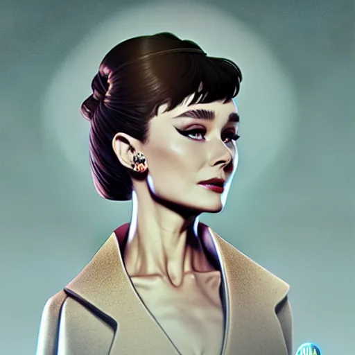 Image similar to audrey hepburn in a scene from yakuza, artstation, concept art, smooth, sharp focus, illustration, art by and greg rutkowski and alphonse mucha