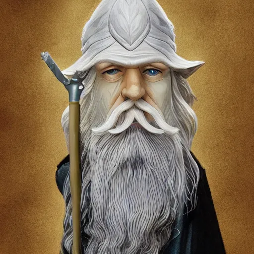 Prompt: Gandalf from the hobbit holding a giant marijuana joint, amazing digital art, trending on artstation, highly detailed