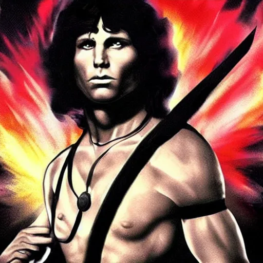 Image similar to jim morrison in a mortal kombat style game