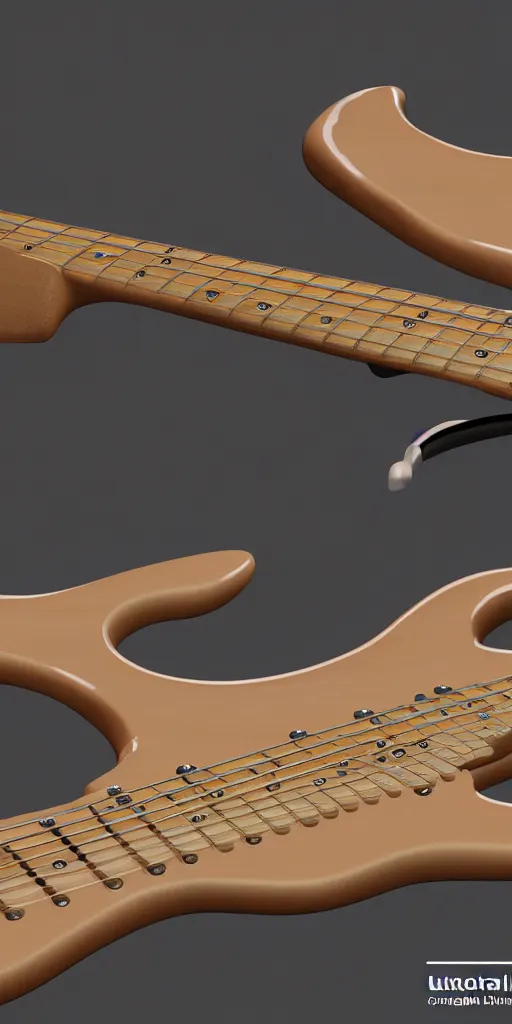 Image similar to model of stratocaster, unreal engine 5, 3 d render, cinematic lighting, detailed product photo