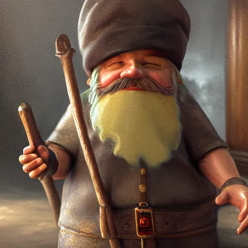 Prompt: persecution of the great Russian gnome, oil painting, ultra fine detail, octane render