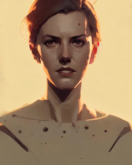 Prompt: hyper - realistic portrait of dolores abernathy by atey ghailan, by greg rutkowski, by greg tocchini, by james gilleard, by joe fenton, by kaethe butcher, dynamic lighting, gradient light yellow, brown, blonde cream and white color scheme, grunge aesthetic