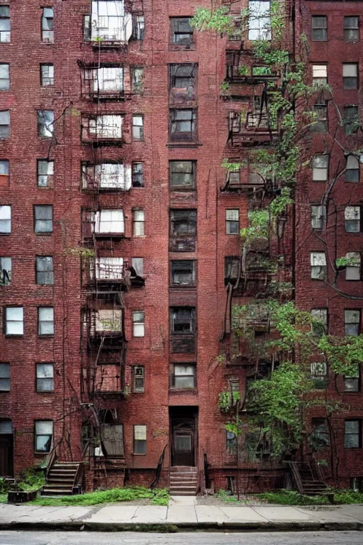 Prompt: (((((a ramshackle Manhattan brick brownstone deep in the forest))))) by Xu Zheng!!!!!!!!!!!!!!!!!!!!!!!!!!!