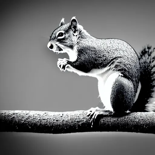 Prompt: mono chrome outline of a squirrel with a white background