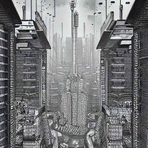 Image similar to dystopian soviet city in futuristic aesthetics, made by Joe Fenton
