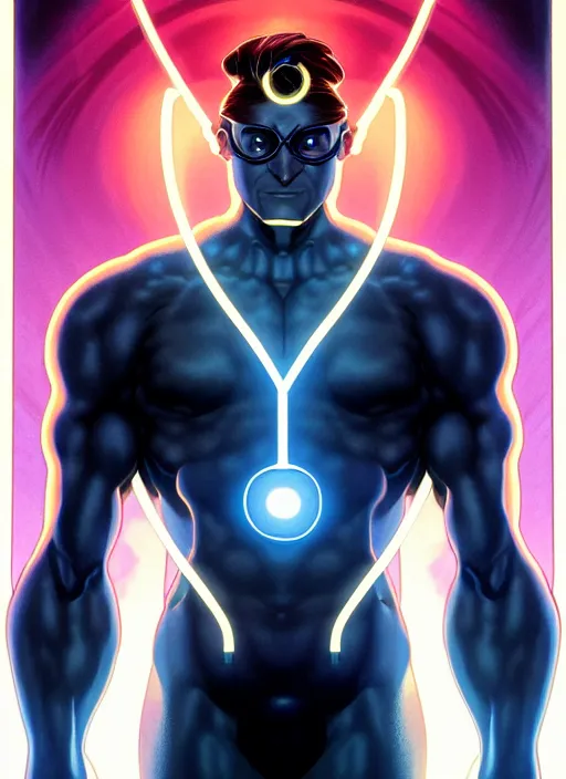 Prompt: symmetry portrait of cyclops from x - men : the animated series ( 1 9 9 2 ), glowing lights, intricate, elegant, highly detailed, digital painting, artstation, concept art, smooth, sharp focus, illustration, art by artgerm and greg rutkowski and alphonse mucha