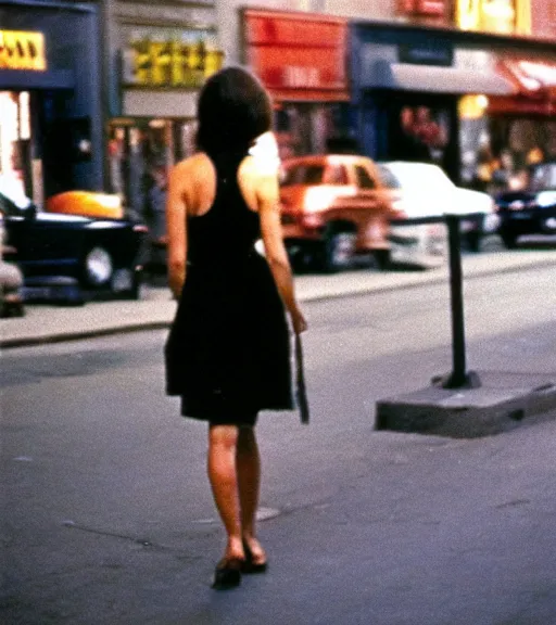 Image similar to close-up color film photography, Manhattan street life in 1970s, soft light, 35mm, film photo, Joel Meyerowitz