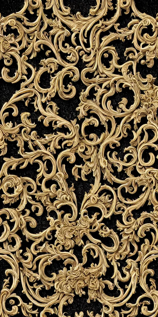 Prompt: the source of future growth dramatic, elaborate emotive Baroque and Rococo styles to emphasise beauty as a transcendental, seamless pattern, symmetrical, 8k image, supersharp, Golden black and white, 3D, no blur, sharp focus, insanely detailed and intricate, Octane render, 8K