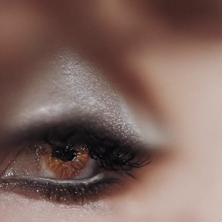 Prompt: close up of a girl's teary eye, highly detailed, trending on artstation, award winning,