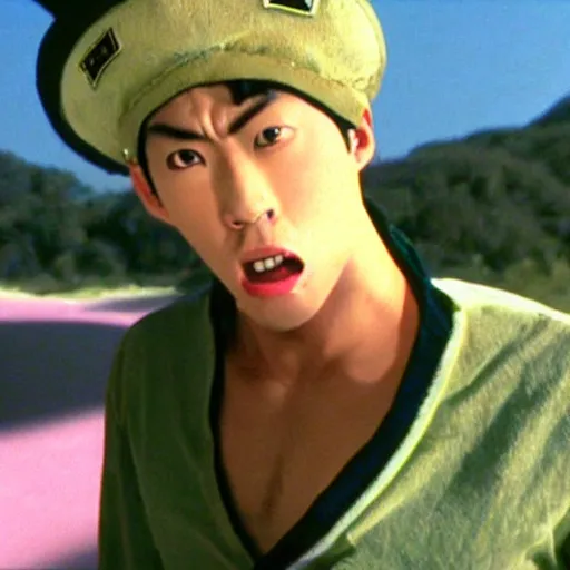 Prompt: a film still of Josuke Higashikata from Jojolion in ''Mulholland Drive''(2001)