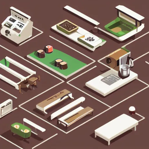 Prompt: isometric cartoon recreational cannabis cafe building interior axonometric espresso machine, aluminum sheen, people drink coffee and people smoke cannabis cigarettes, cannabis vending machines, beanbags, 4 cannabis pots, by benoit mandelbrot, low poly cute minimal concept art illustrated by anni albers