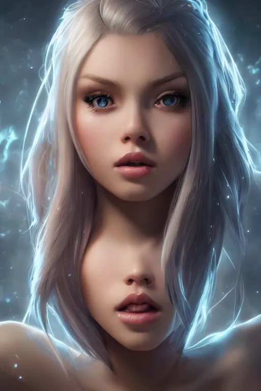 Image similar to ultra realistic facial portrait of lux from league of legends, digital art, character portrait, highly detailed, trending on artstation, lens flare, atmosphere, hyper realistic, cinematic lightning, sharp focus, unreal engine 5, extreme details perfect face, pretty face, fine - face, illustration, 8 k, ultra texture, masterpiece