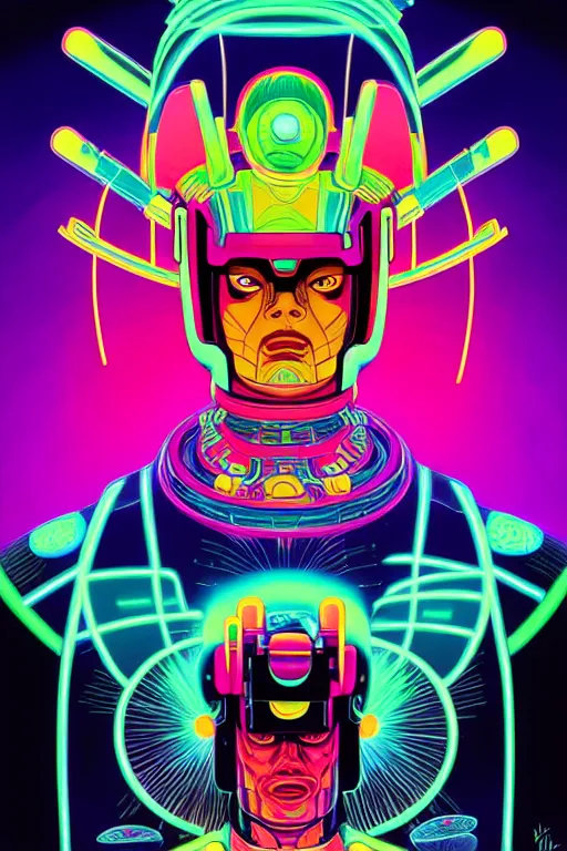 Image similar to Psychedelic Neon Japanese Portrait of Galactus by Kilian Eng