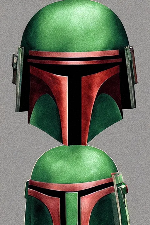 Image similar to portrait of boba fett from star wars, highly detailed, centered, solid color background, digital painting