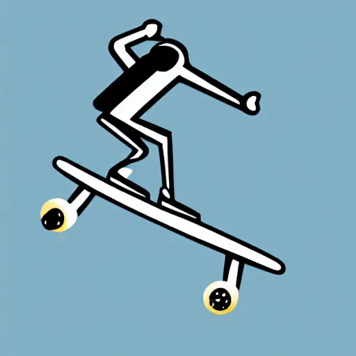 Prompt: skateboarding stick figure doing a kickflip