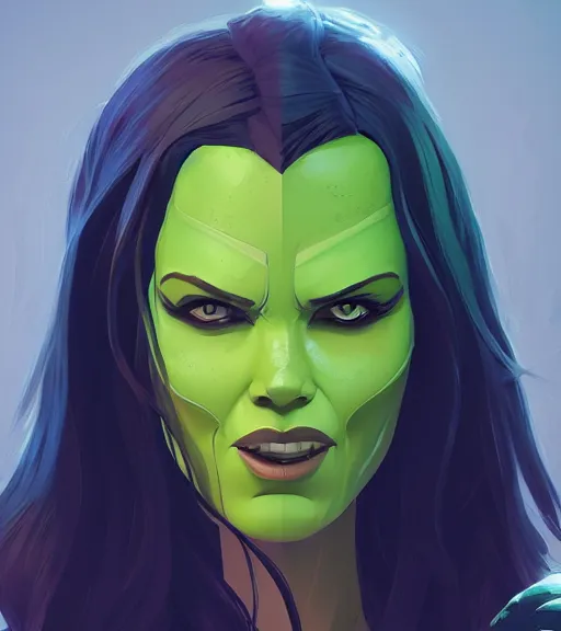 Image similar to face icon stylized minimalist gamora, loftis, cory behance hd by jesper ejsing, by rhads, makoto shinkai and lois van baarle, ilya kuvshinov, rossdraws global illumination