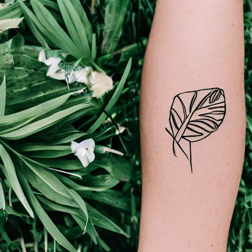 Prompt: pal logo showing a camera, flowers, and plant leaves. minimalist ink