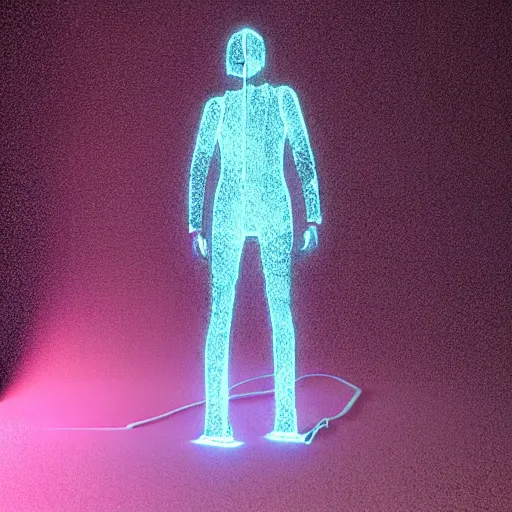 Image similar to a human sculpture made out of rain, neon light, beautiful, rendered in octane, unreal engine, realistic