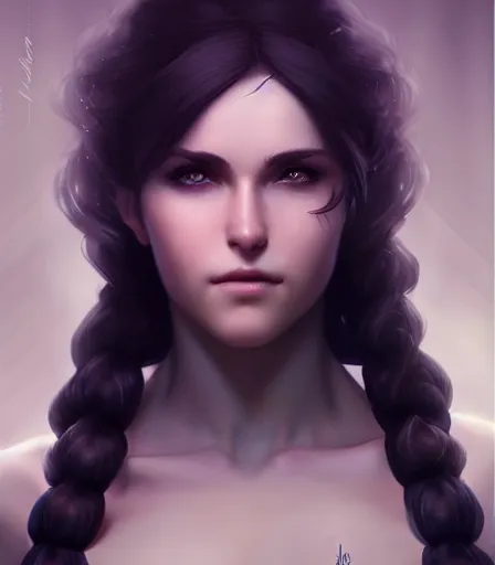 Prompt: beautiful portrait of a gorgeous personal trainer who looks like Yennefer of Vengerberg , character design by charlie bowater, ross tran, artgerm, and makoto shinkai, detailed, soft lighting, rendered in octane