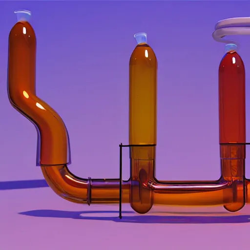 Image similar to transparent long continuous lava lamp shaped like plumbing pipes with gelatinous liquids flowing inside, playful, happy hardcore, 8 k, render by pixar