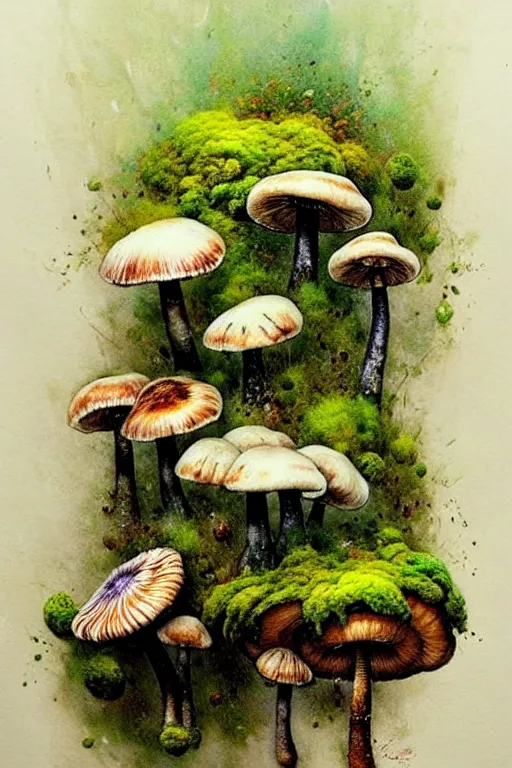 Image similar to soft texture muted saturation!!!!!!!!!!! ( ( ( ( gouache giant flowers, giant mushrooms, moss granular dripping running. ) ) ) ) ) by jean baptiste monge!!!!!!!!!!!!!!!!!!!!!!!!!!!!!!