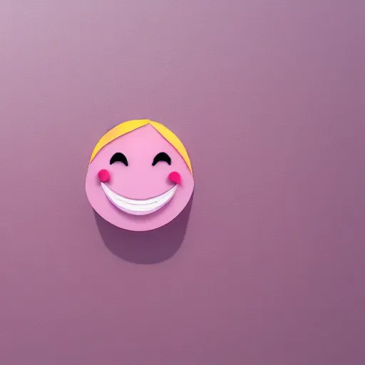 Prompt: smiling emoji, minimalistic, 4k, light pink background,