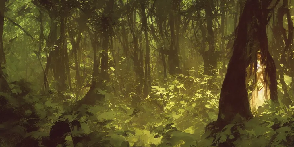 Prompt: animation background painting of a forest, intricate, elegant, highly detailed, greg manchess, mucha, liepke, ruan jia, jeffrey catherine jones, ridley scott