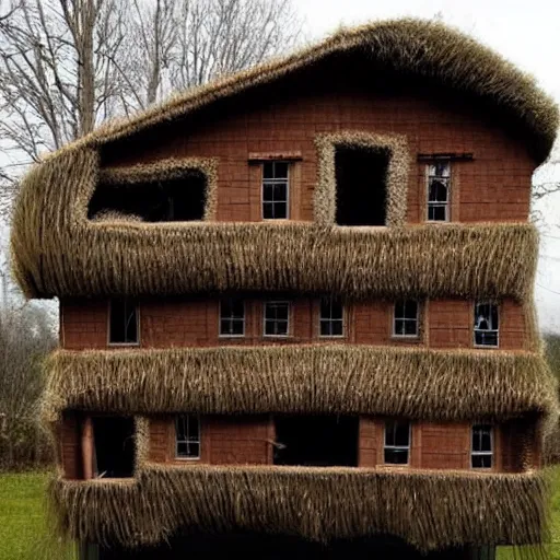 Image similar to a house made of a long hair and taxidermy parts