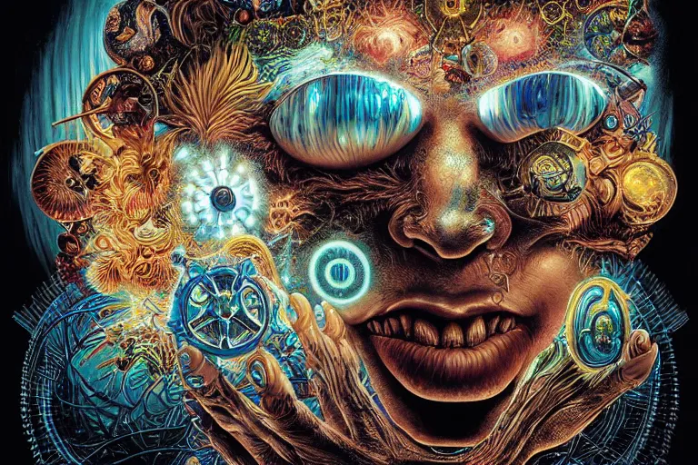 Image similar to raver by artgerm, steve argyle, ernst haeckel, david a. hardy, oyama kojima, phil koch, annie leibovitz, benoit mandelbrot, dan mumford, bruce pennington, mimmo rotella