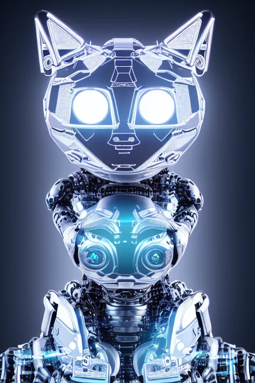 Image similar to detailed photo of the half - cybernetic robocat, symmetry, awesome exposition, very detailed, highly accurate, intricate, professional lighting diffracted lightrays, 8 k, sense of awe, science magazine cover