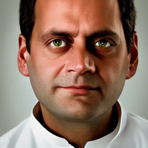 Image similar to a portrait of Rahul Gandhi by Martin Schoeller, photorealistic, global lighting