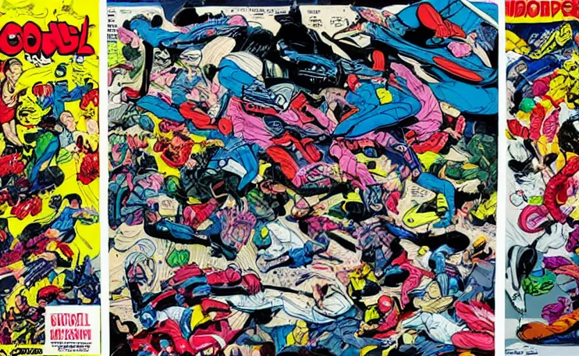 Image similar to sneakers, comic book art, detailed