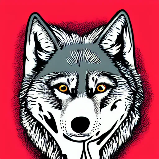 Image similar to portrait of retarded wolf, propaganda style